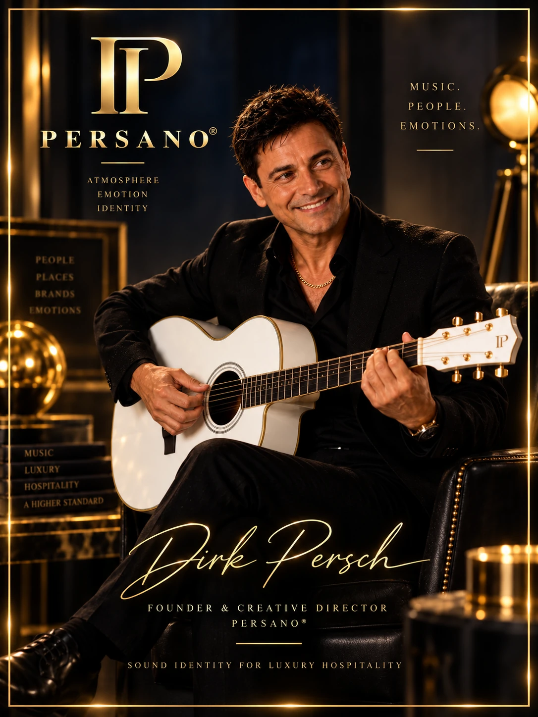 PERSANO® Autogrammkarte Weiße Gitarre