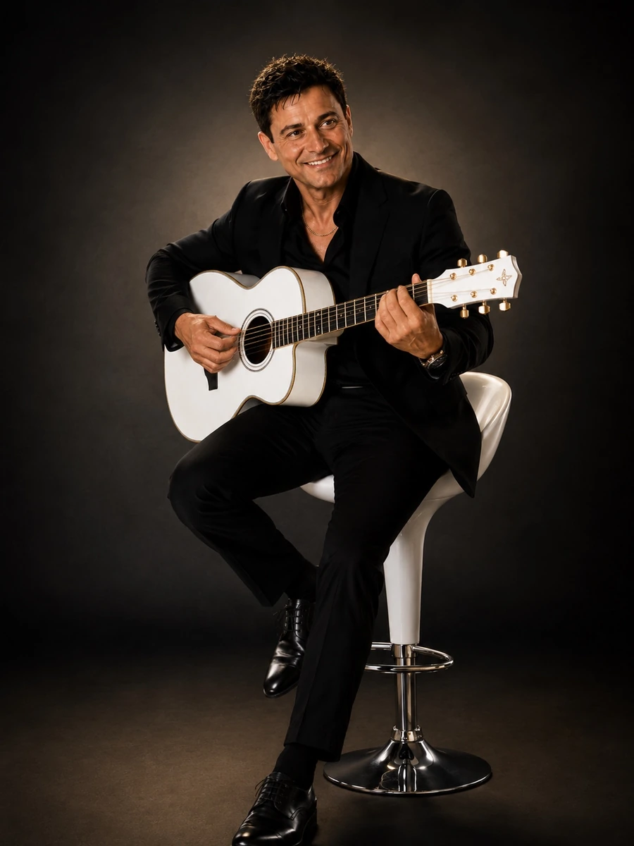 Dirk Persch mit weißer Gitarre